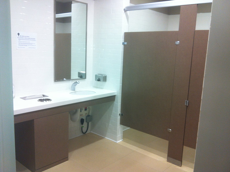 Commercial office building toilet partitions